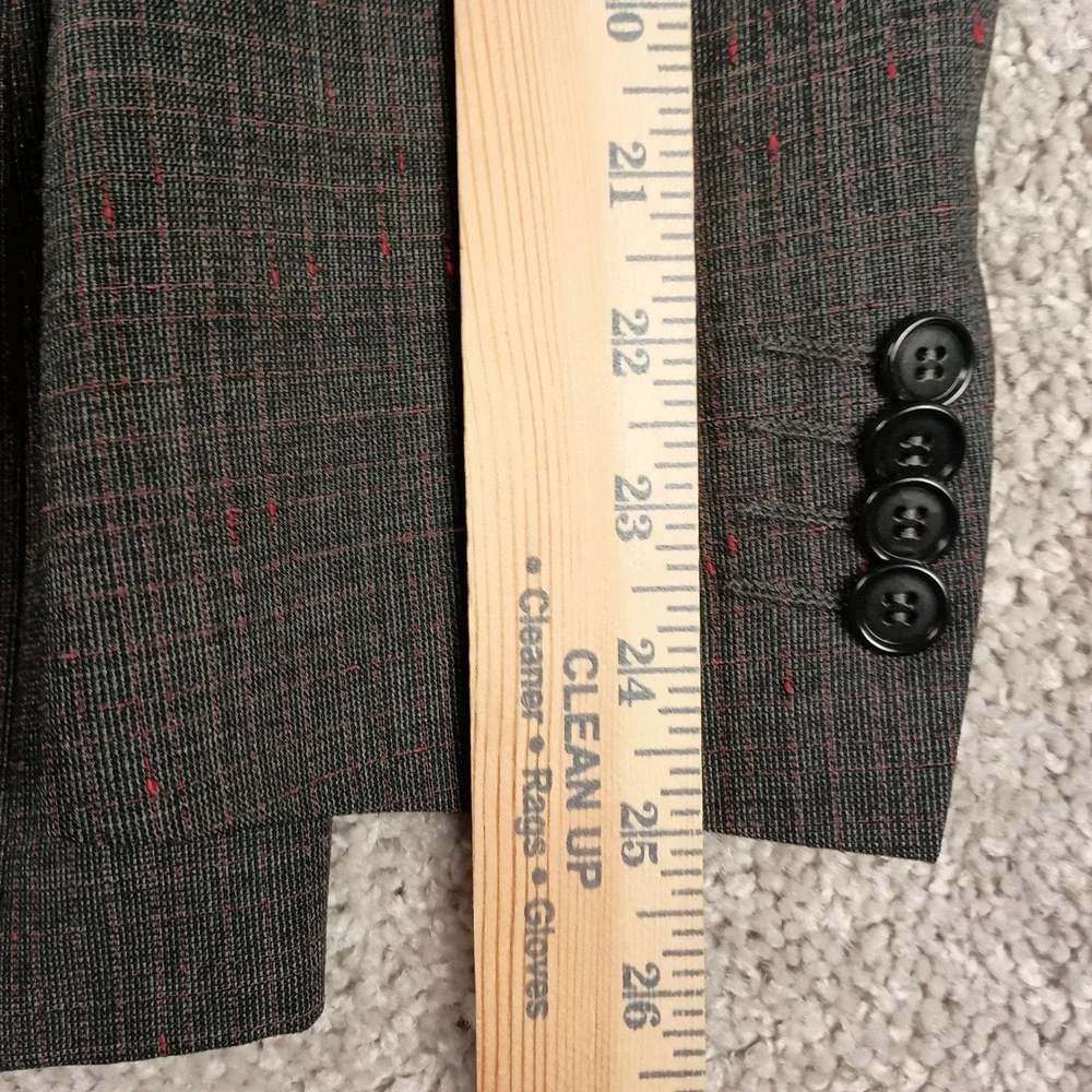 Arturo Calle 38 Regular Mens Grey Red Nep 100% Wool Italian Fabric Blazer